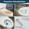Smart Toilet with Fully Functions,Microwave and Infrared Dual Touch-Free mode for Lid Opening and Closing 5
