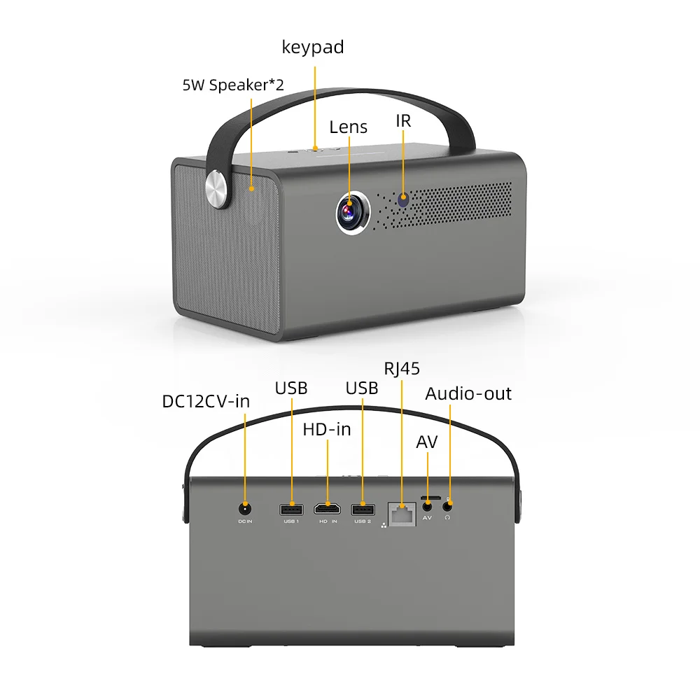 18년 공장 Byintek R17 Pro 스마트 3D 미니 안드로이드 프로젝터 WIFI LED DLP 소형 빔프로젝터, 내장 배터리 탑재 모바일 휴대용