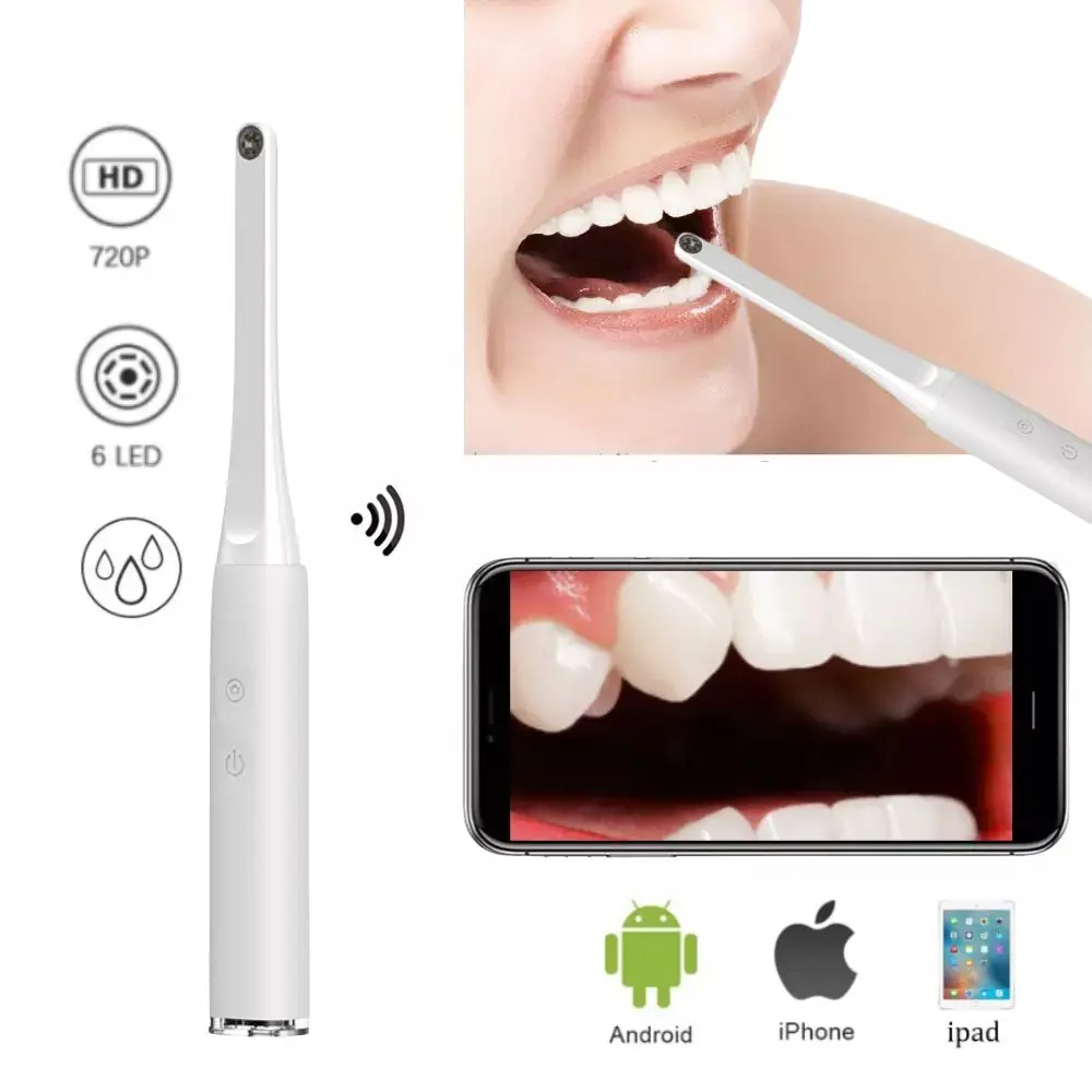 

Wireless HD Intraoral Camera Wifi Dentistry Inspection Endoscope Orthodontist Tool with 6 LED Lights for iOS Iphone Android