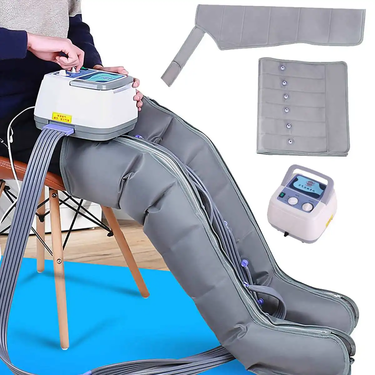 

6 Chambers Air Compression Massage System Whole Body Massager Compression Pump Recovery Boots Arm Waist Sleeve Muscle Relax