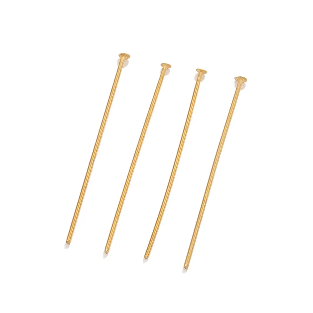 20pcs 20-70mm PVD 골드 도금 스테인레스 스틸 플랫 헤드 핀 쥬얼리 만들기 결과 바늘 액세서리 DIY 쥬얼리 부품