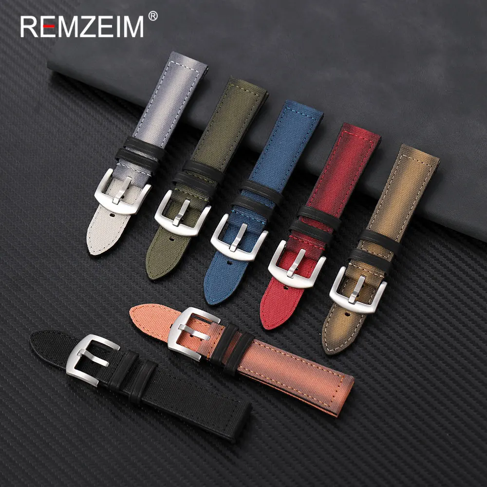 Unisex Durable Nylon Canvas Vintage Casual Watchband Bracelet