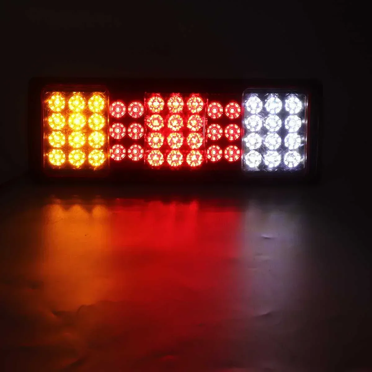 2-Pack LED Trailer Lights - 48 LED Stop Turn Signal Reverse Lights For 12V/24V Trucks & Trailers