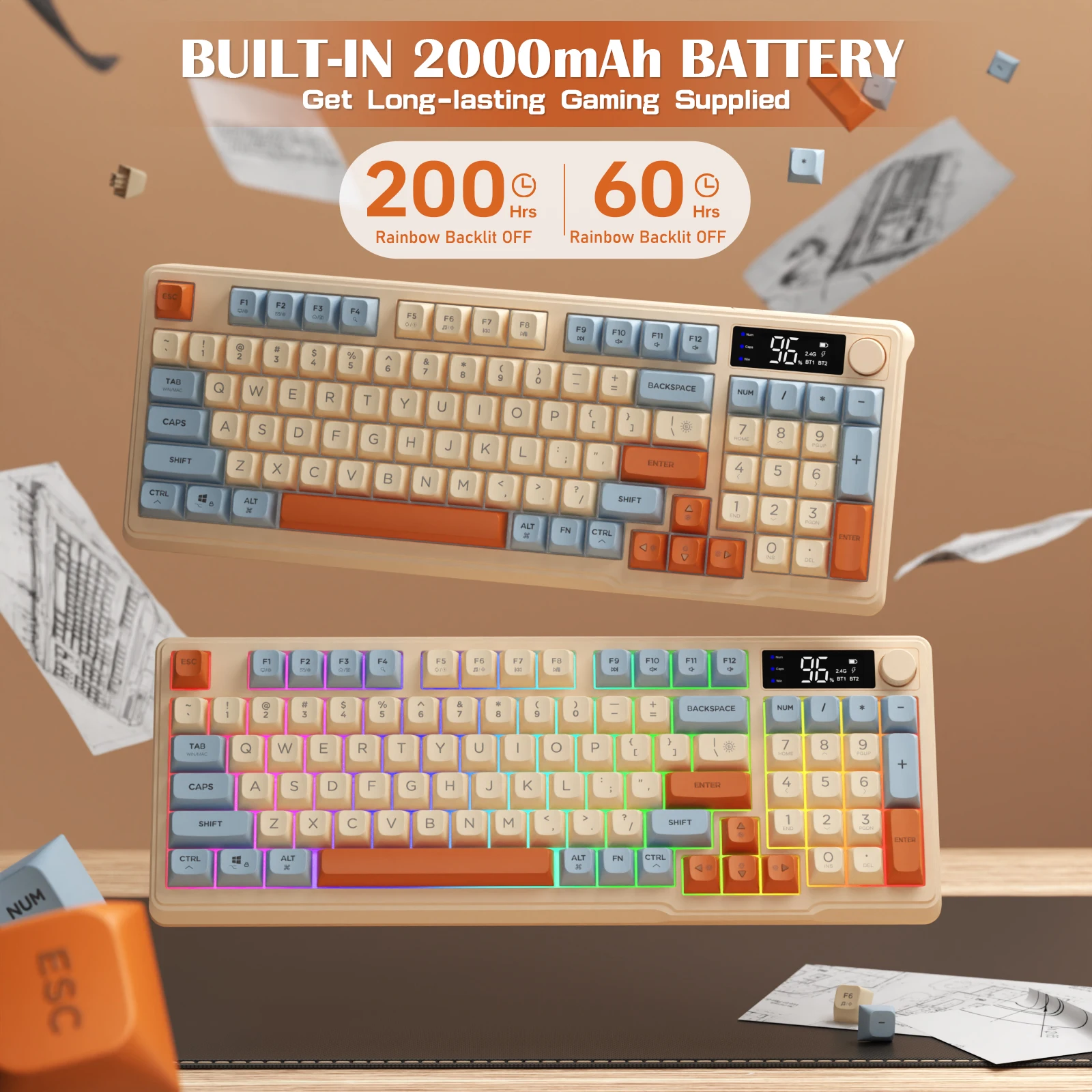 Wireless Gaming Keyboard with Screen 6