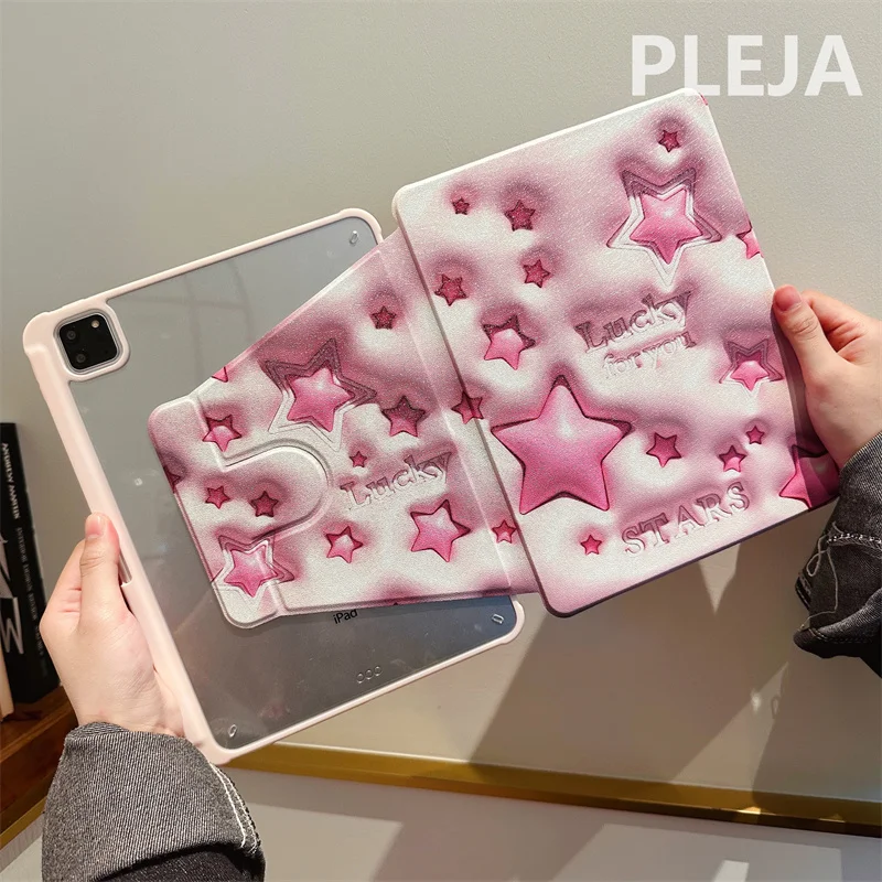 Cute Pink Star For iPad 10th Gen Air 5/4 10.9 Pro 12.9 2022 9.7/10.5/mini 6  11 inch 2021 2020 Case Cover with Pencil Slot Holder - AliExpress