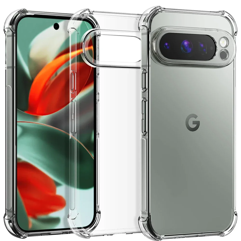 Shockproof Silicone Phone Case with Transparent Soft TPU Back Cover