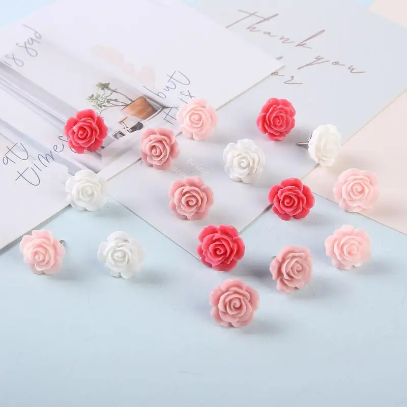 Cute Push Pins 30 Pieces Rose Daisy Cork Board Pins Cute Thumb Tacks For Cubicle Desk Bulletin Board Cork Board Office Decor 6