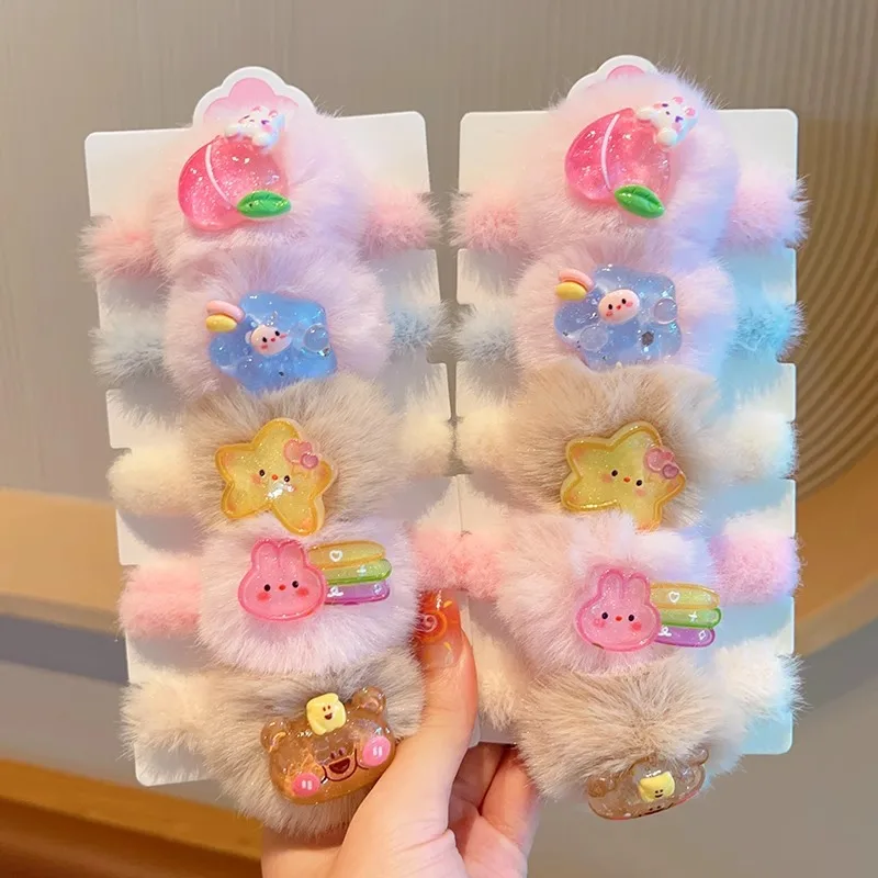 2pcs Children's Hair Band New Plush Girls Autumn and Winter New High Elastic Bold Hair Little Girl Headband