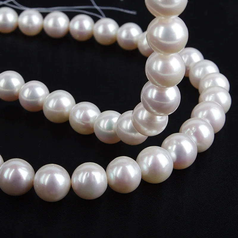 

10-11mm near round new natural freshwater pearl necklace earrings for DIY semi-finished accessories loose bead material