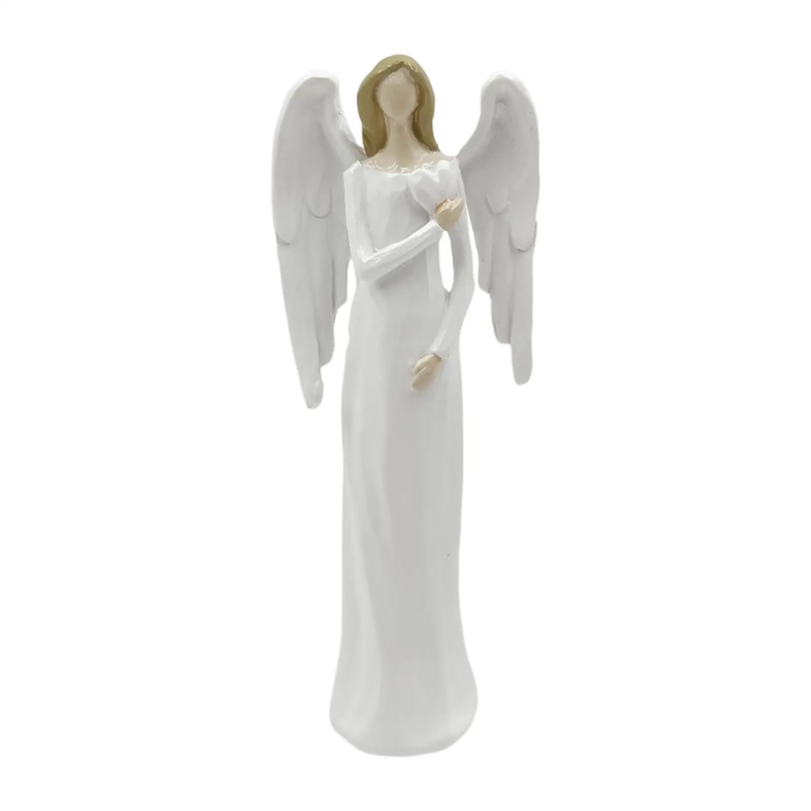 White Angel Statue 17.8cm Shelf Decoration Decorative Abstract Art Resin