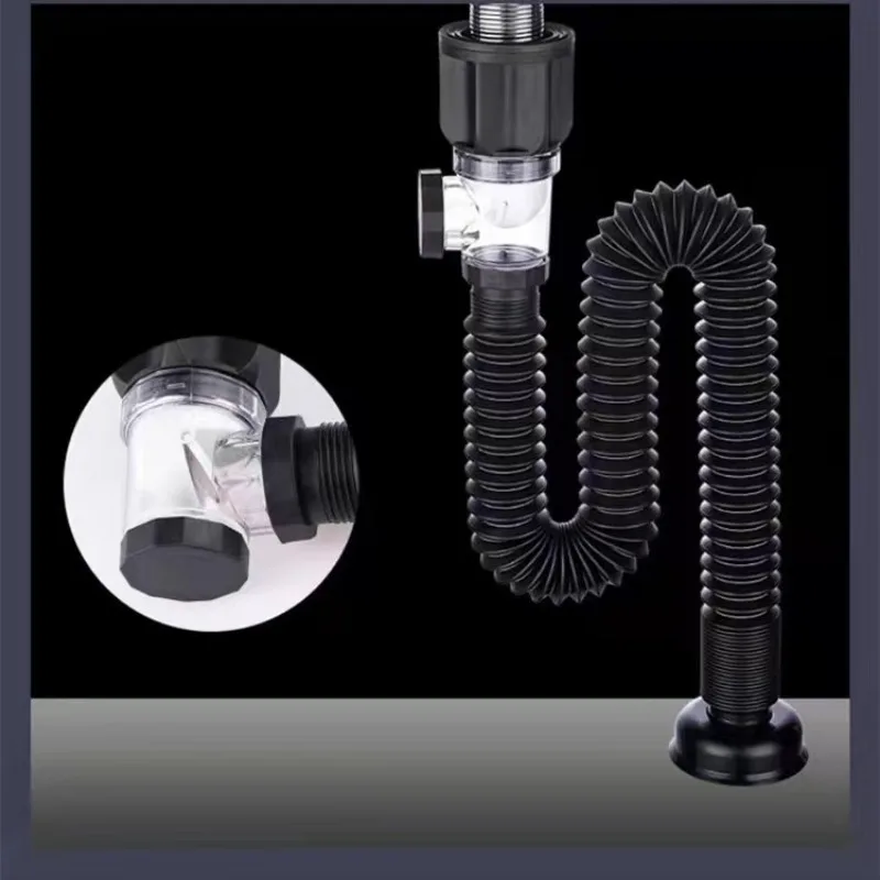 Universal Sink Drain Pipe Set Retractable Deodorant Sewer Drainage Water Hose Wash Basin Drainer Bathroom Kitchen Accessories 3