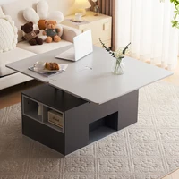 Table basse multifonctionnelle relevable, plateau transformable en 2 tables, grande capacité, meubles de salon, table multifonctionnelle 1