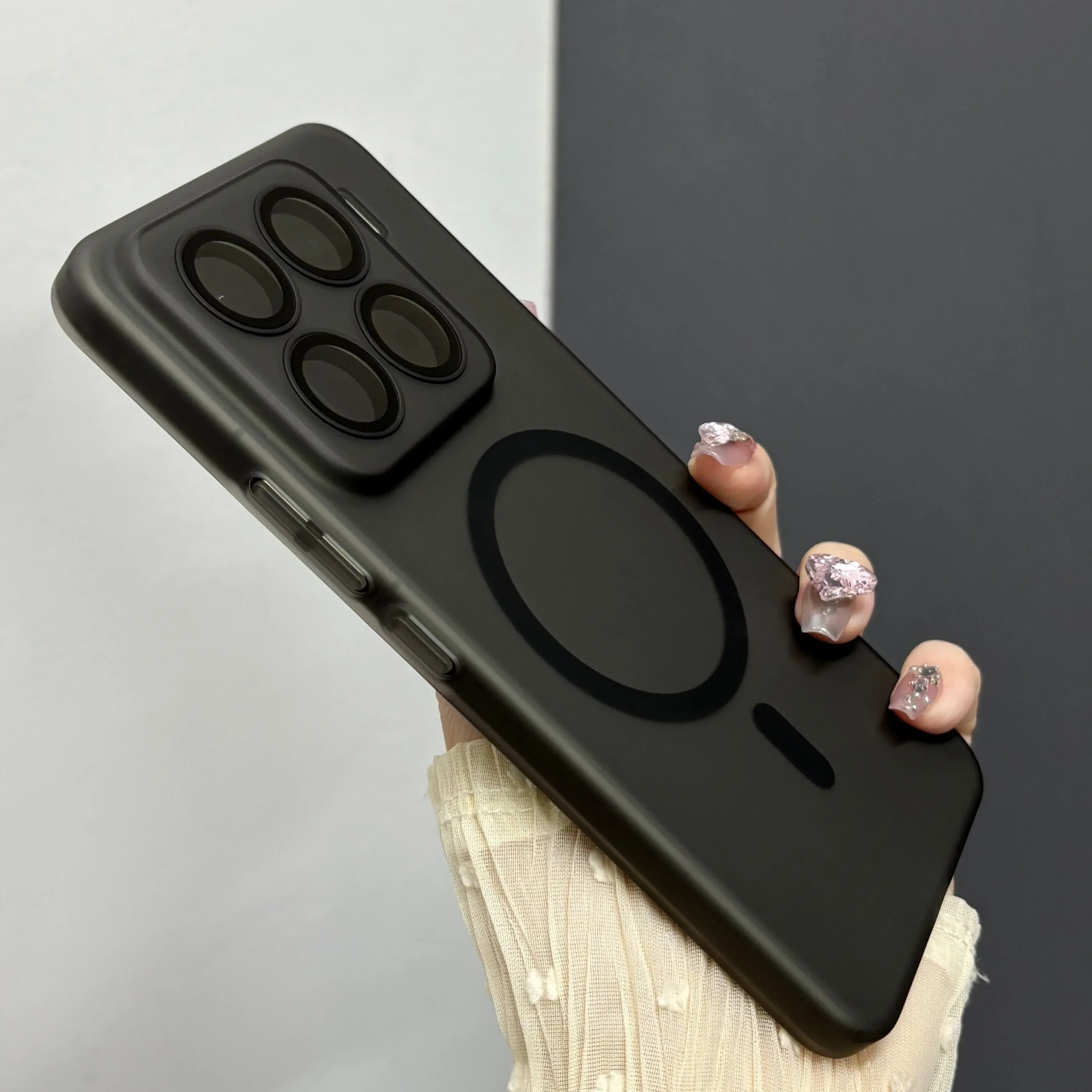 Transparent Shockproof Case with Lens Protection and Magnetic Magsafe Compatibility
