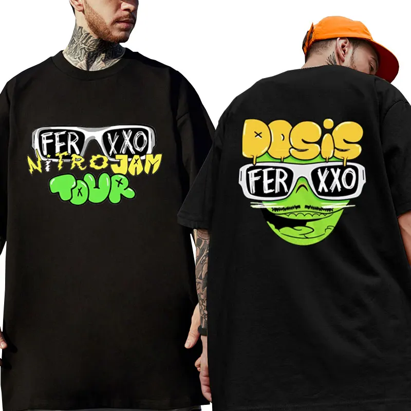 

2023 Hot Rapper Feid Ferxxo Tour T Shirts Fashion Aesthetics Oversized T Shirt Summer Hip Hop Casual Pure Cotton T-shirt Unisex