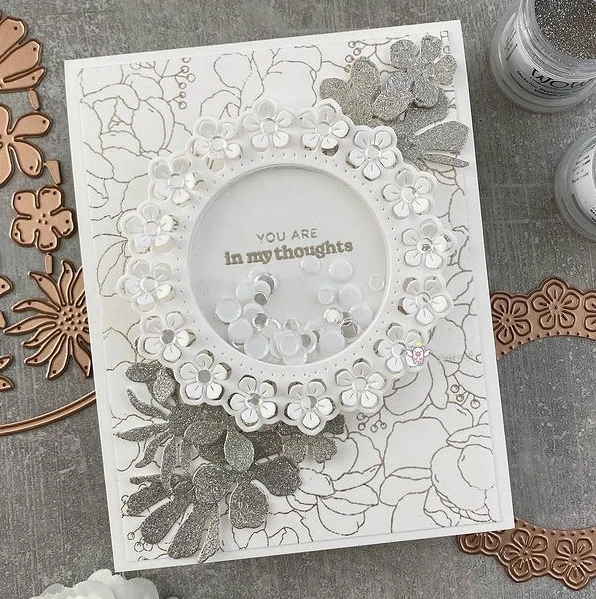 Mmao Crafts Metall Stahl Stanzformen Blumenteller Rahmen Kranz Schablone für DIY Scrapbooking Papier/Fotokarten Prägestempel