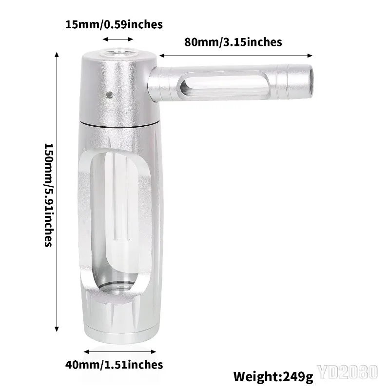 Tobacco Pipe Portable Mini Aluminum Alloy&Glass Smoking Accessories