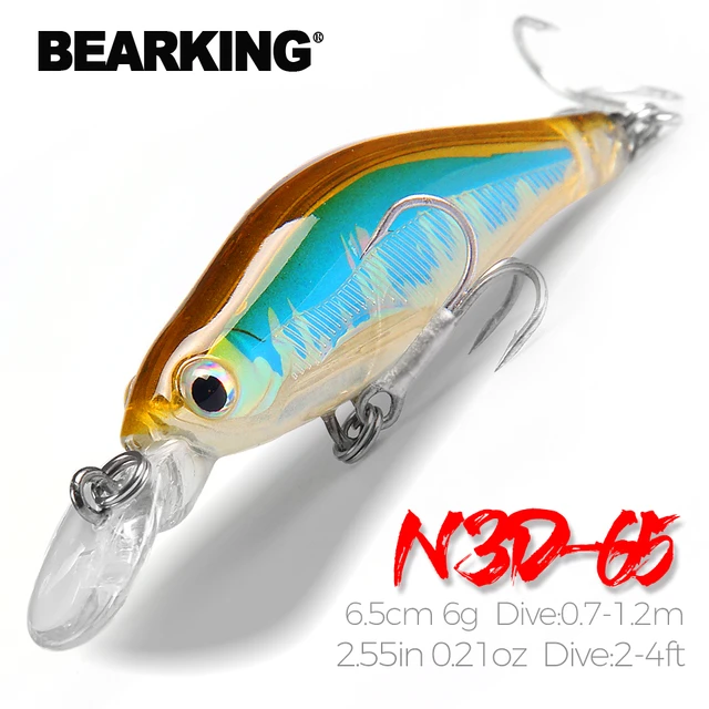 BearKing 6.5cm 6g Retail Fishing tackle Hot A+ fishing lures shad,5color  for choose quality