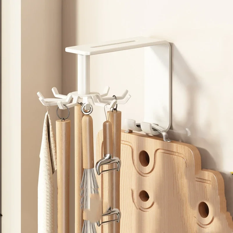 Kitchen Swivel Hook Kitchenware Organizer Spoon Storage Hanger Multi-Purpose Swivel Hooks Wall-Mounted Household Accessories