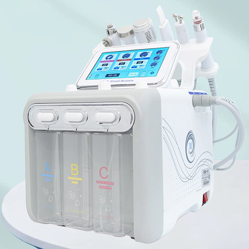 6 in 1 Hydro Dermabrasion Facial Machine Deep Cleansing Skin Scrubber Tightening Water Oxygen Bubble Skin Care Spa Beauty Device
