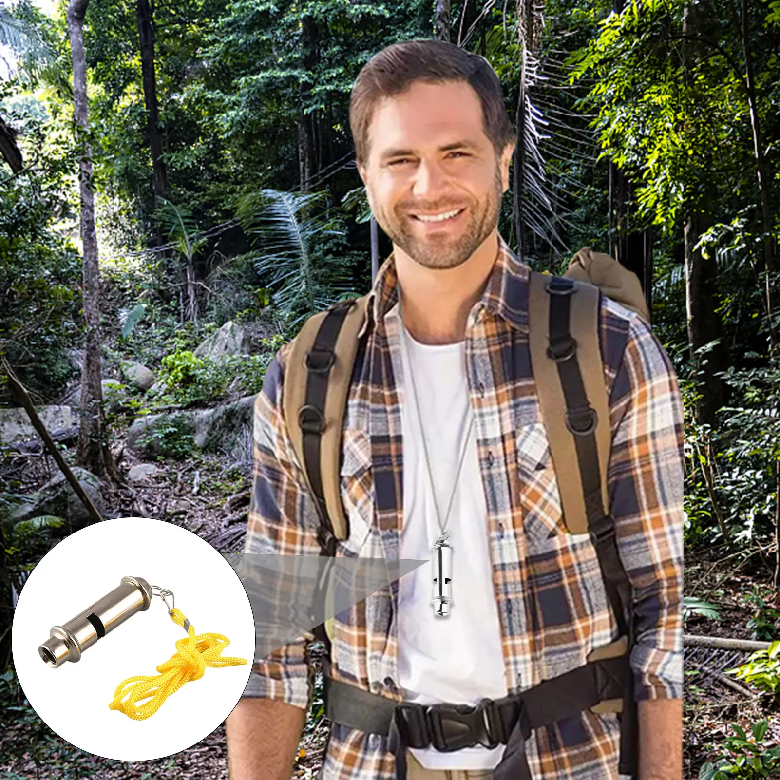 Silver Metal Whistle Neck Chain English London For Polices Bobby Judge Security Outdoor First Aid Tool 1PC