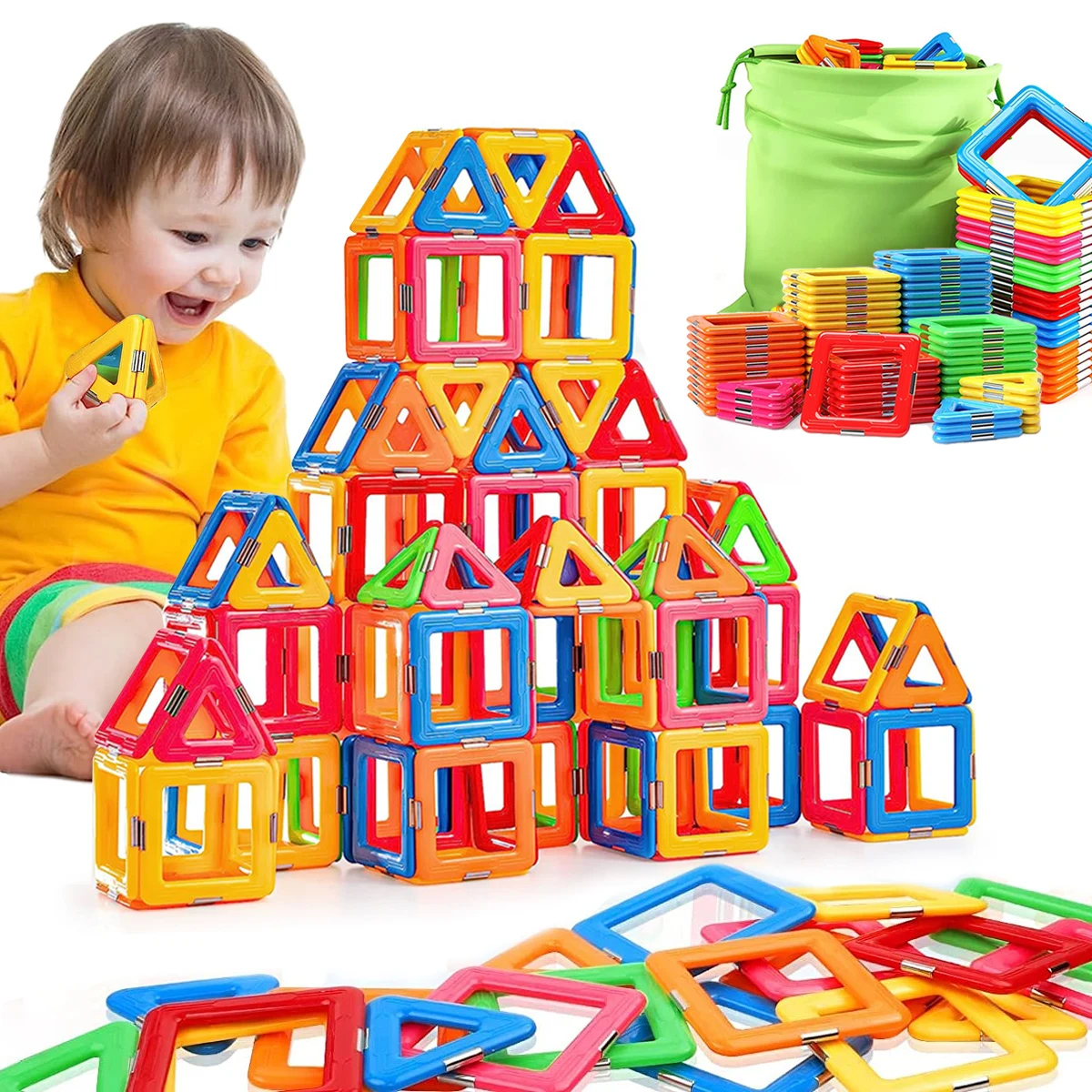 Bloques de construcción magnéticos fuertes para niños, imanes de gran  tamaño, juguetes educativos para niños, juego de construcción de diseñador,  regalos para niños - AliExpress