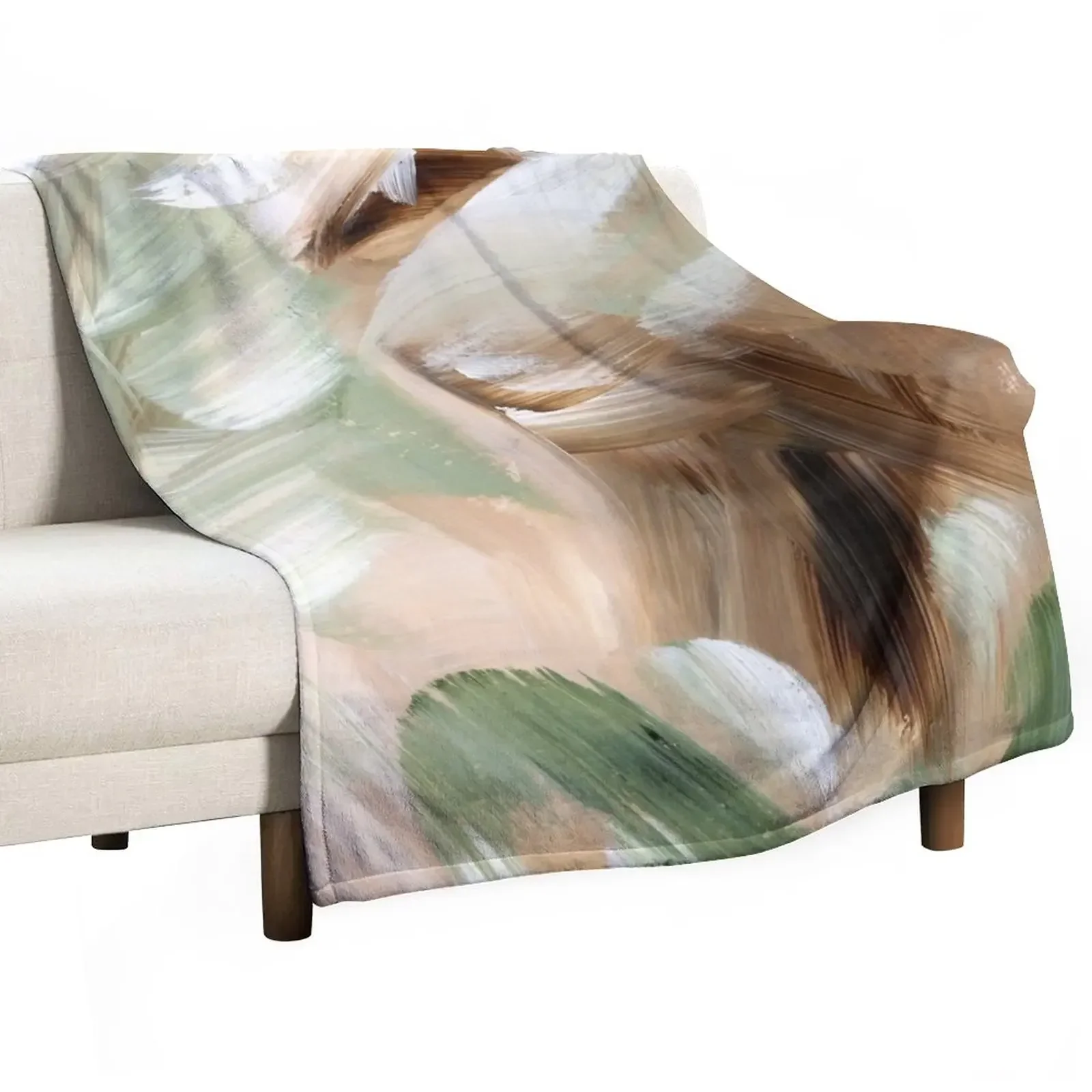

Sage green and brown art Throw Blanket cosplay anime Multi-Purpose Blankets