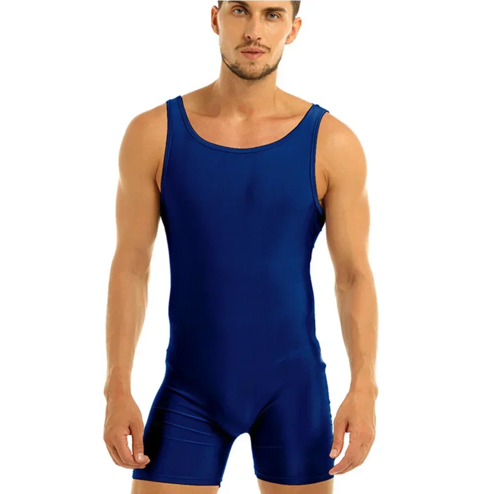Solid Color Wrestling Singlets Suit One Piece Bodysuit Iron Men Breathable Sports Fitness Sleeveless Weightlifting Skinsuit