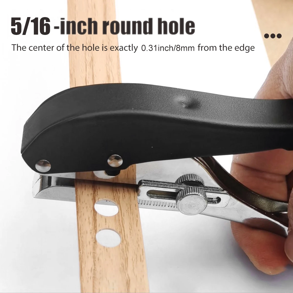 Single Hole Punch 8/15mm Hole Puncher Edge Banding Round Punching Pliers Paper Scrapbook Punches for Home Office School Supplies - 5