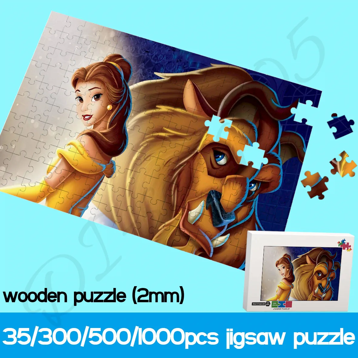 300/500/1000 Pieces Puzzle Beauty and The Beast Disney Cartoon Character  Jigsaw Puzzle for Adults Kids Educational Toys Fun Game - AliExpress