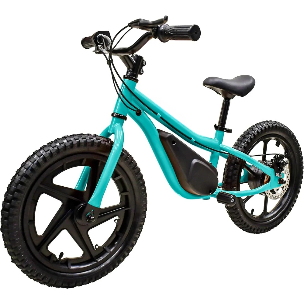 

Electric Balance Bike, 24V 350w Dirt Bike for Kids Adjustable Seat Height 16" Large Wheel Aluminum Body Frame Up To 6 Hours Bike