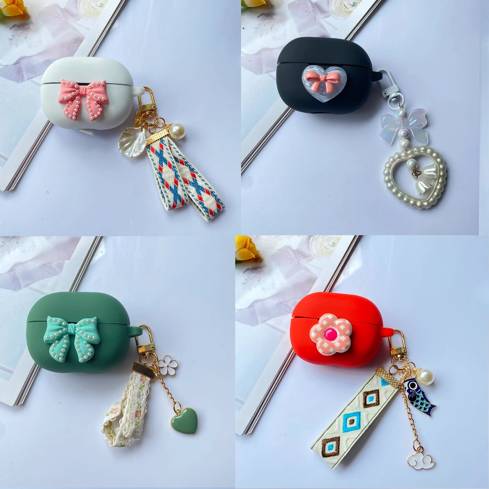 Per Anker Soundcore A20I A25I R50I P20I Custodia Fashion Canvas Custodia Per Auricolari In Silicone Con Guscio Portachiavi Per Custodia Soundcore R50I