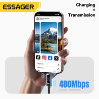Essager Digital Dispaly USB C Cable For iPhone 17 16 15 Xiaomi Huawei 100W PD Fast Charging For Macbook iPad Type C to C Cable - Imagen 6