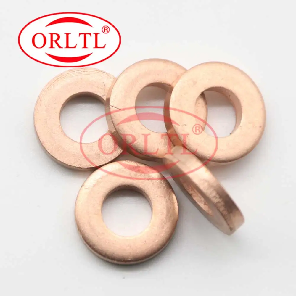 Injector Washer Shims 4PCS 9001-850C 7.1*15*3 3mm Copper Rings Gasket 9001 850C 9001850C Thickness For Delphi Bosch F00VC17506 injector washer shims