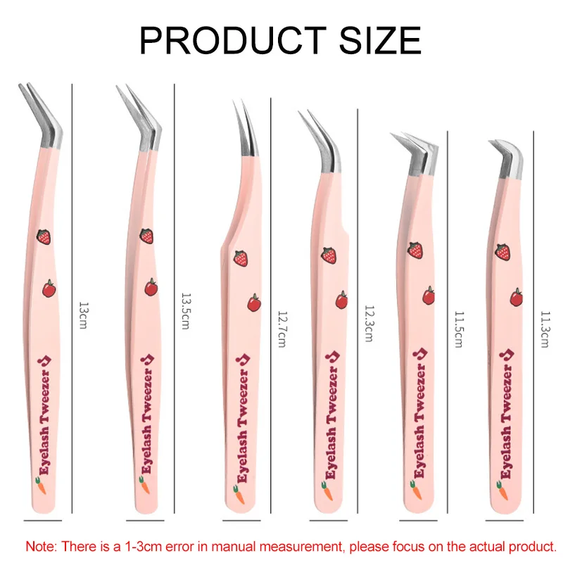 False Eyelash Tweezers Stainless Steel Anti-static Pincet Curved Strip Professional 3D Lashes Extension Tweezer Makeup Tools