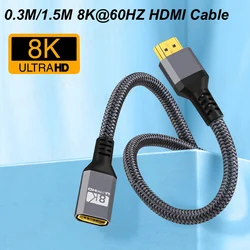 Ultra High - Speed HDMI Extension Cable Male to Female - 8K HDR, 48Gbps, 0.3m/1.5m Lengths - 0.3m