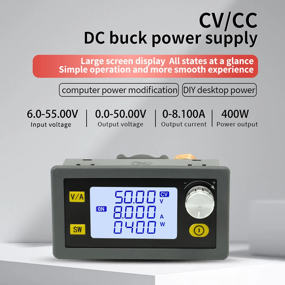 정전압 전류 수리 벅 모듈, CNC 조정 가능한 조정 전원 공급 장치 모듈, DC 6V-55V-0-50V 5A 8A 250W 400W