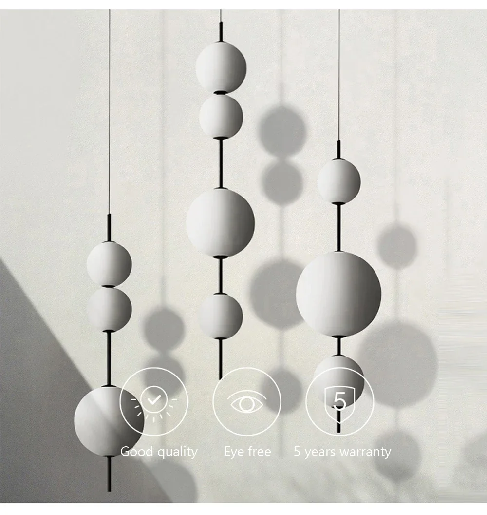 Description Picture 6 of itemModern Creativity Pendant Light for Restaurant Shop Kitchen Bedroom Glass Ball Chandelier Pendant Lamp Lighting Decoration