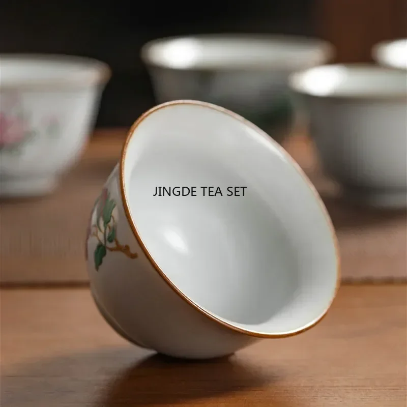 100ml Chinese Ru kiln handmade ceramic tea cup travel meditation cup Pu erh household tea bowl