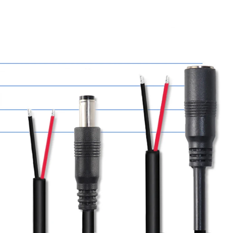 สายไฟต่อพ่วง 0.25 ม./1 ม. 12V DC หัวต่อแบบตัวผู้-ตัวเมีย สำหรับกล้องวงจรปิด ไฟ LED แถบ อะแดปเตอร์ ขนาด 5.5*2.1 มม. 1