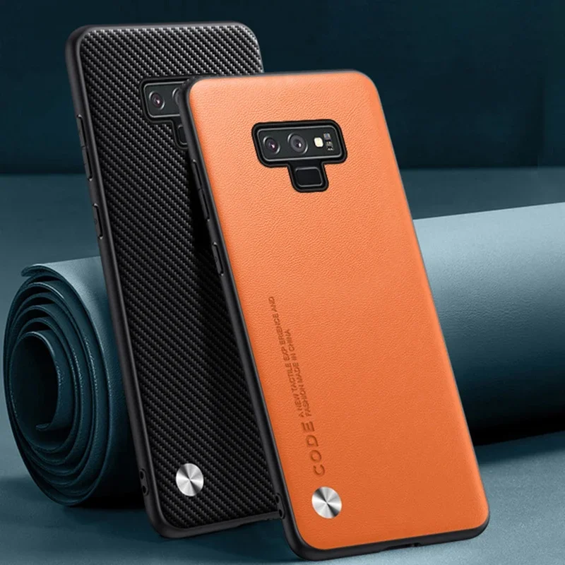 삼성 갤럭시 노트 9 뒷면 커버에 대한 고급 PU 가죽 케이스 삼성 노트 8 Note8 Note9 Coque에 대한 실리콘 보호 전화 케이스