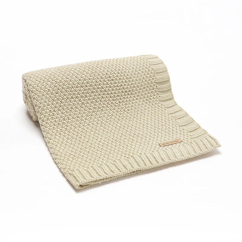 Newborn Baby Blankets Swaddle Wrap Breathable Knitted Infant Boys Girls Crib Cellular 100*80cm Toddler Throw Receiving Quilt Mat 2