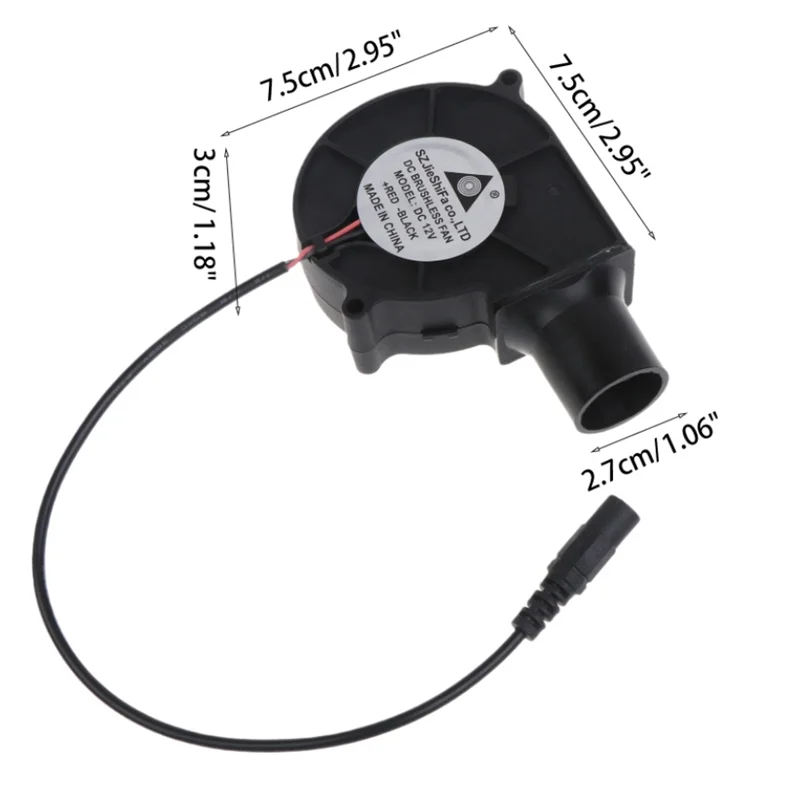 Pequeno Ventilador com Controlador de Velocidade Variável de Energia para Faça Você Mesmo Refrigeração ao ar Livre para Churrasco Ventilador Ventilador de Fogo 7cm 7530 12v - Imagem 3