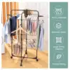 Clothes Drying Rack, 3-Tier Folding Indoor Laundry Drying Rack with Wheels 4 Hooks, Metal 4