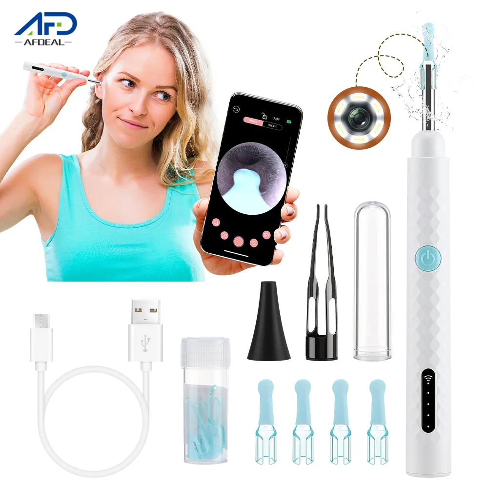 스마트 비주얼 귀지 제거기 카메라 포함 귀지 제거 도구 키트 2-in-1 귀이개 & 핀셋 HD 내시경 귀지 제거기
