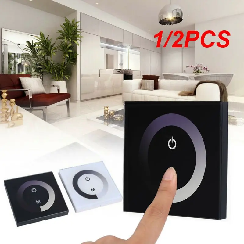 

1/2PCS Monochrome Light Touch Switch Panel Dimmer Controller Type 86 8A DC12-24V for 5050 3825 Single Color Light Strip Fixtures