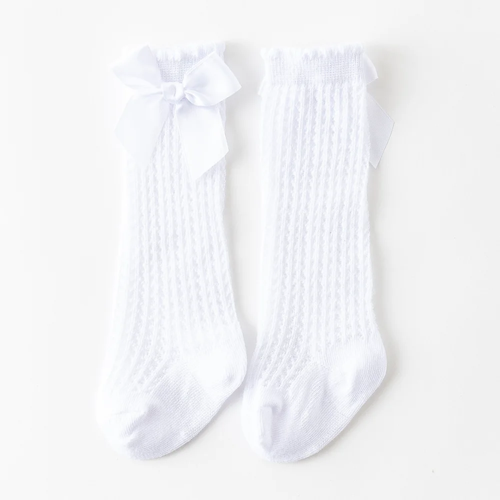 Spring Summer Baby Socks Big Bow Red Children's Knee High Newbron  Mother Kids Floor Cotton Socks Baby Accessories Girls Clothes 6