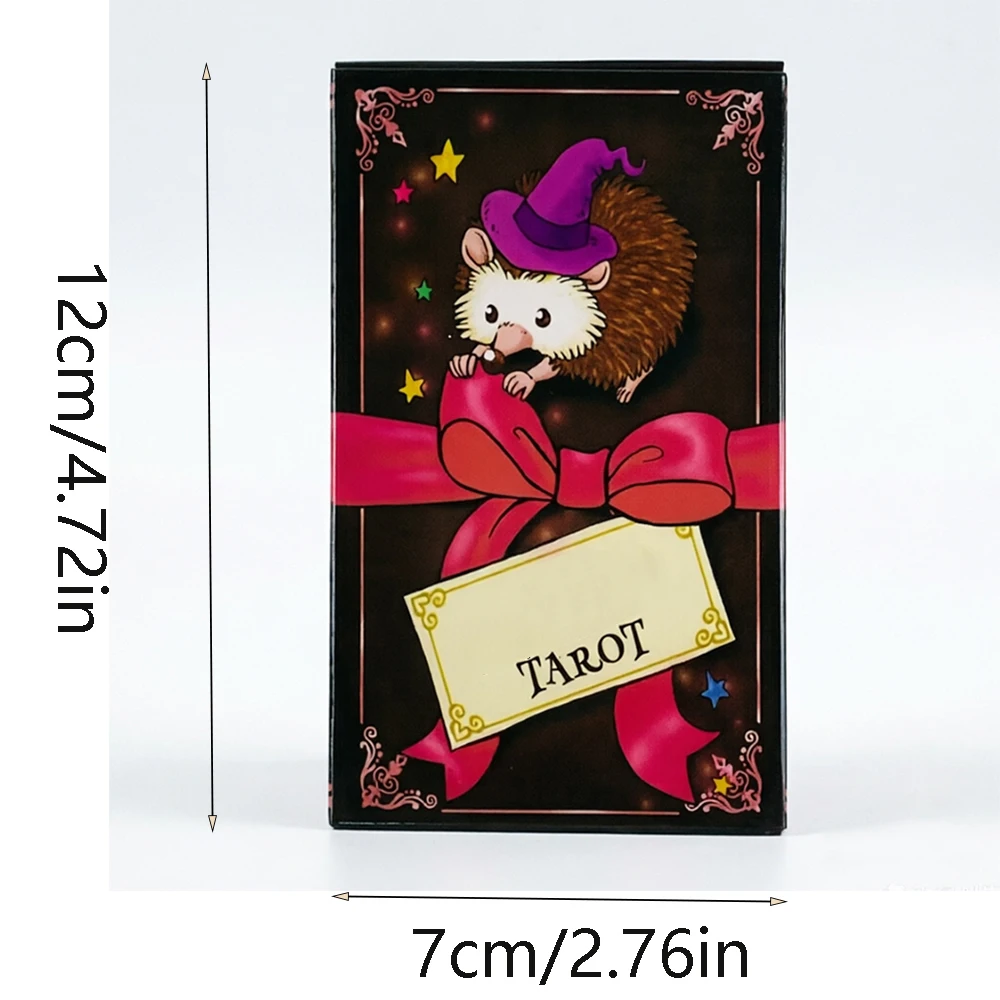 초보자를 위한 종이 가이드북이 포함된 12x7CM 대형 타로 카드 보드 게임, 점술, 명상 및 선물용 귀여운 타로 카드