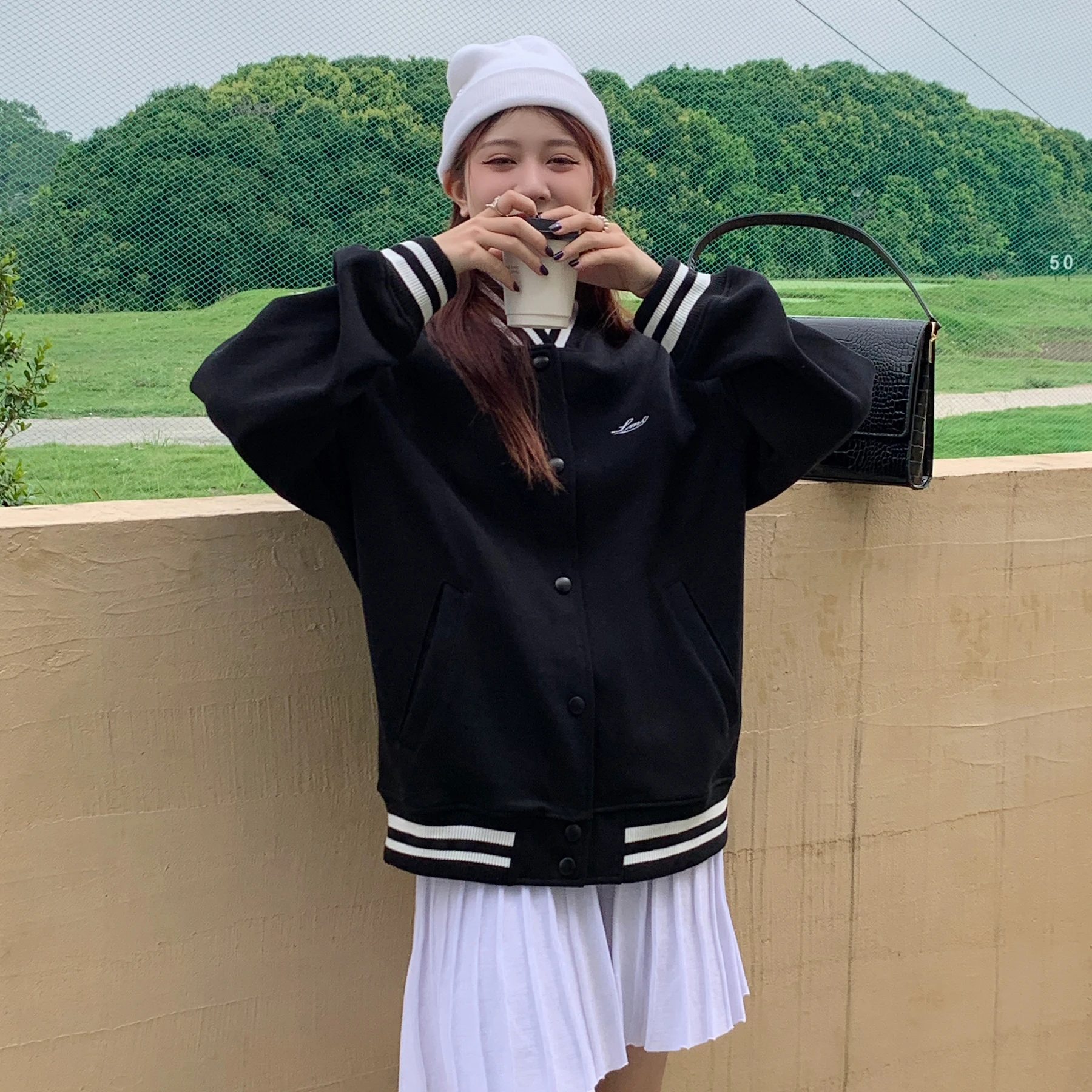 

2022 New Casual Contrast Versatile Baseball Loose Junior College Jacket Free Shipping