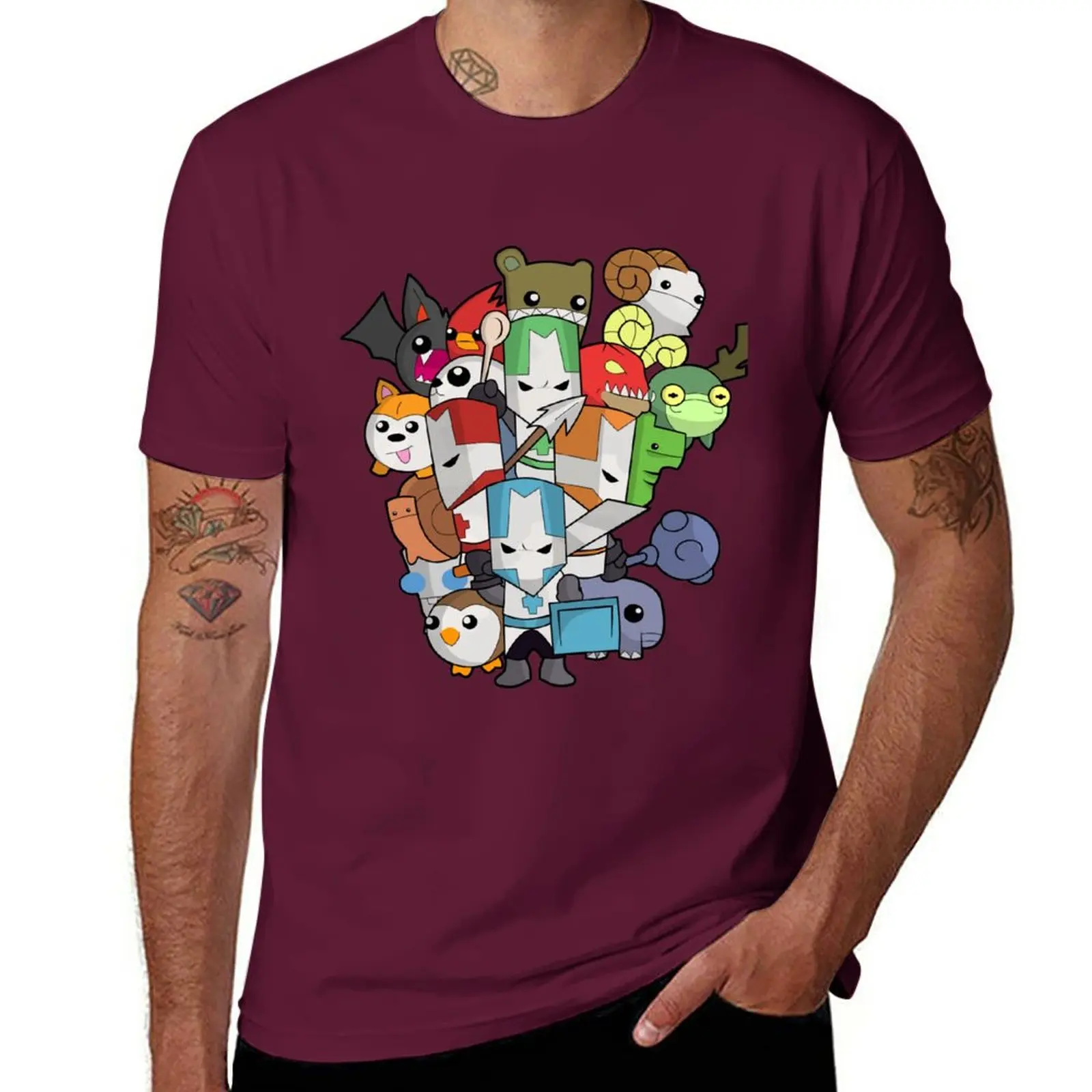 

Castle Crasher all knight T-Shirt tees blacks t shirt men