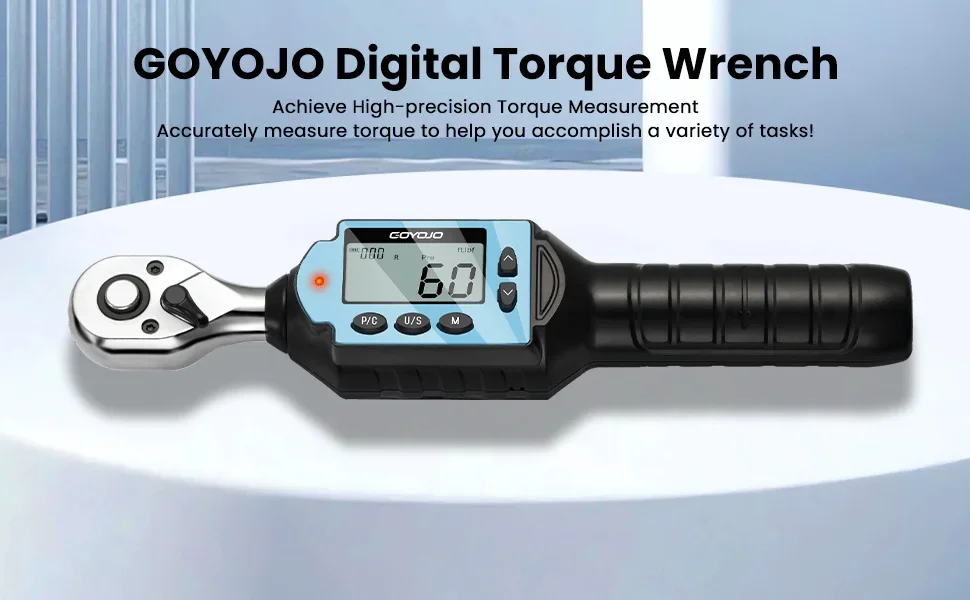 New Digital Preset Torque Wrench 1/2" 3/8" 1/4" Bidirectional Ratchet Head Profe